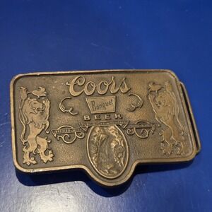 Vintage Coors Banquet Beer Brass Belt Buckle Adolph Coors Company